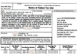 Federal IRS Tax Lien 